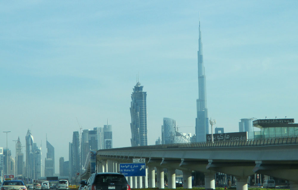 Sheikh Zayed Road, Downtown/Financial center skyline, Burj Khalifa by worldtravelimages.net