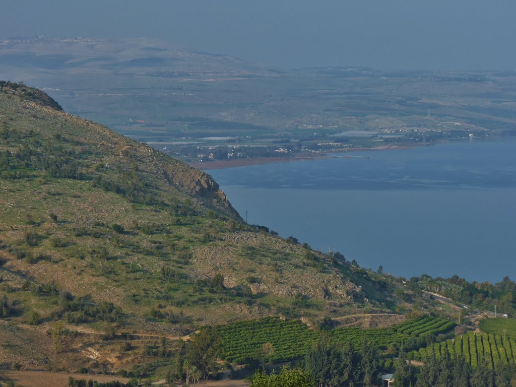 Panoramic view of the North of the Sea of Galilee by gabachat