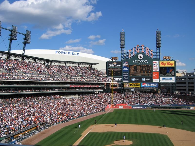 Comerica Park view of Ford Field by Bobes