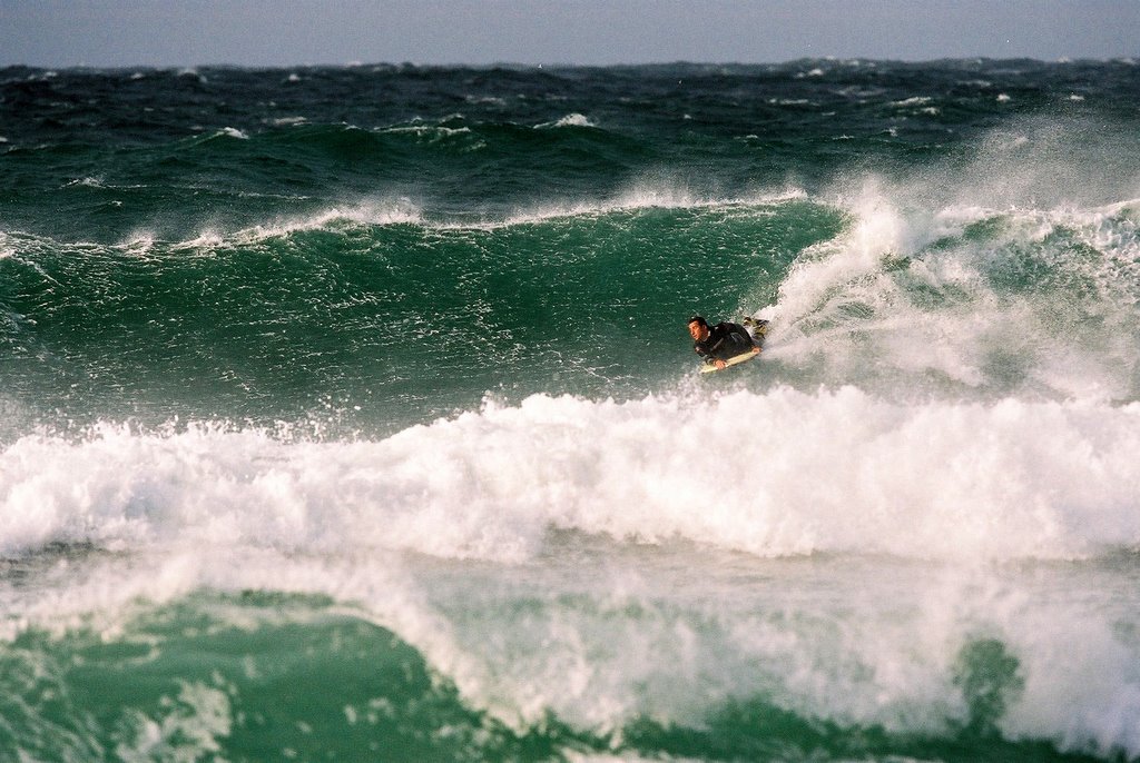 Boogie boarding on Harlyn Bay by davemoore68