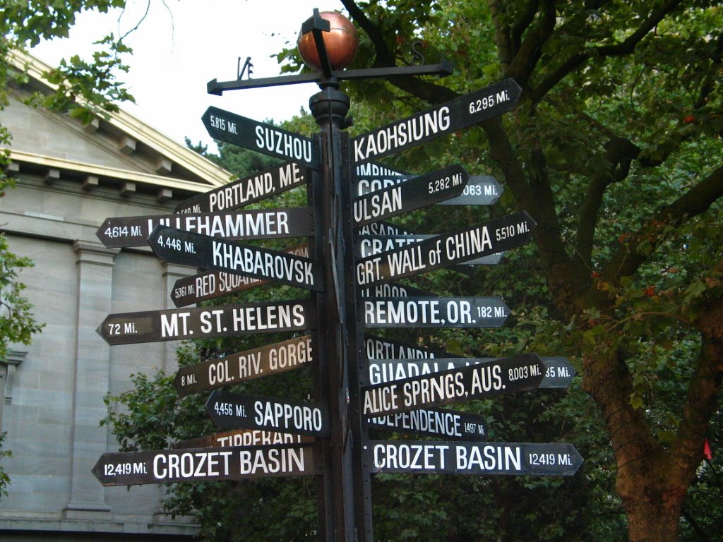 Distances pole in Pioneer Square by JoeDaniel77