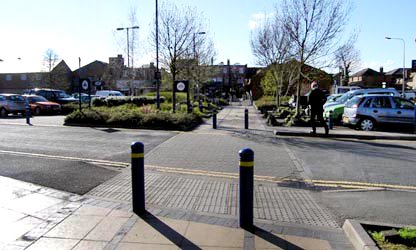 The pedestrian walkway from the town to Sainsbury's supermarket by Callum Grant