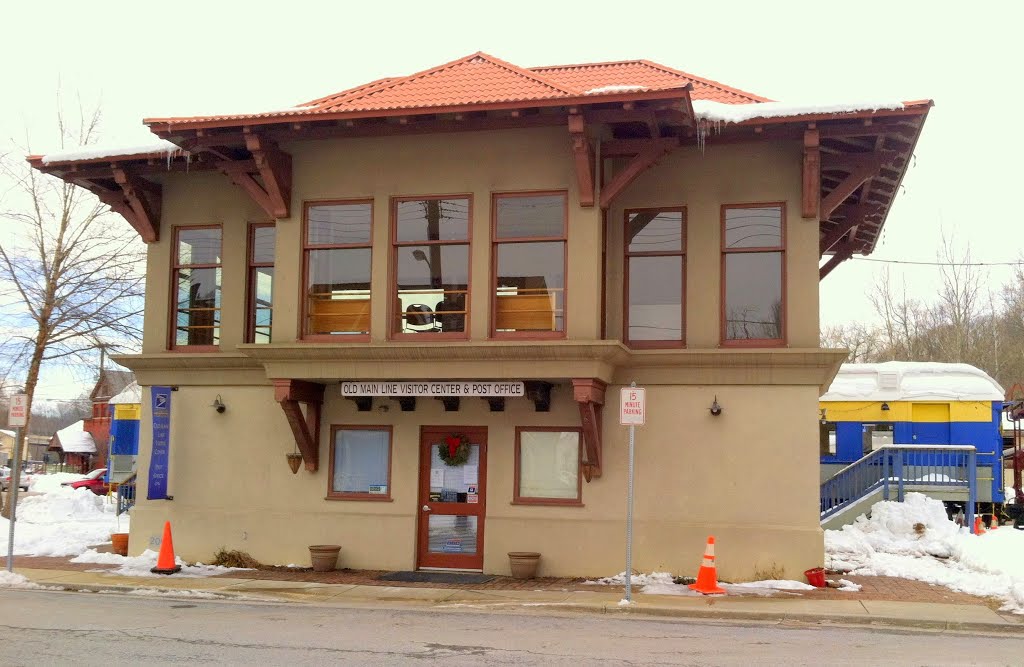 B&P Junction Interlocking Tower & Pullman Car, now the Old Main Line Visitor Center & Post Office, 731 Oklahoma Avenue, Sykesville, MD, built 1910 by Midnight Rider