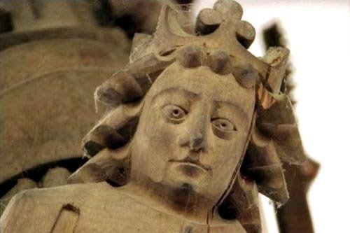 Angel musician with flute, St Wendreda's Church by Callum Grant