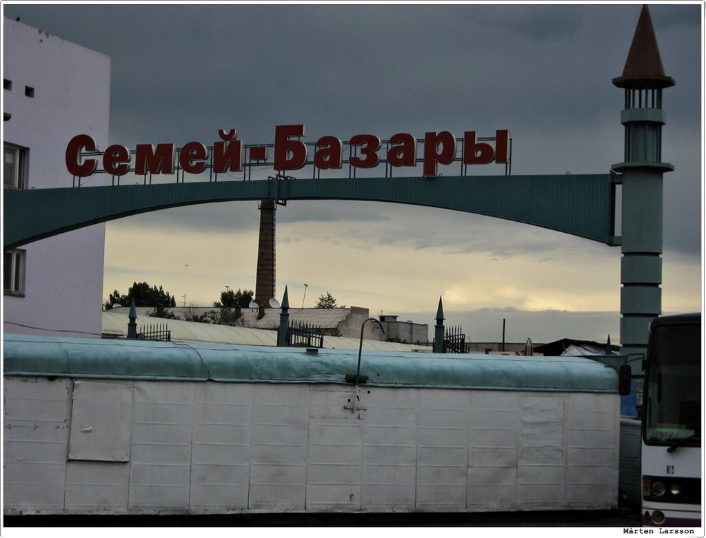 Semipalatinsk Market and Bus stop by Mårten Larsson