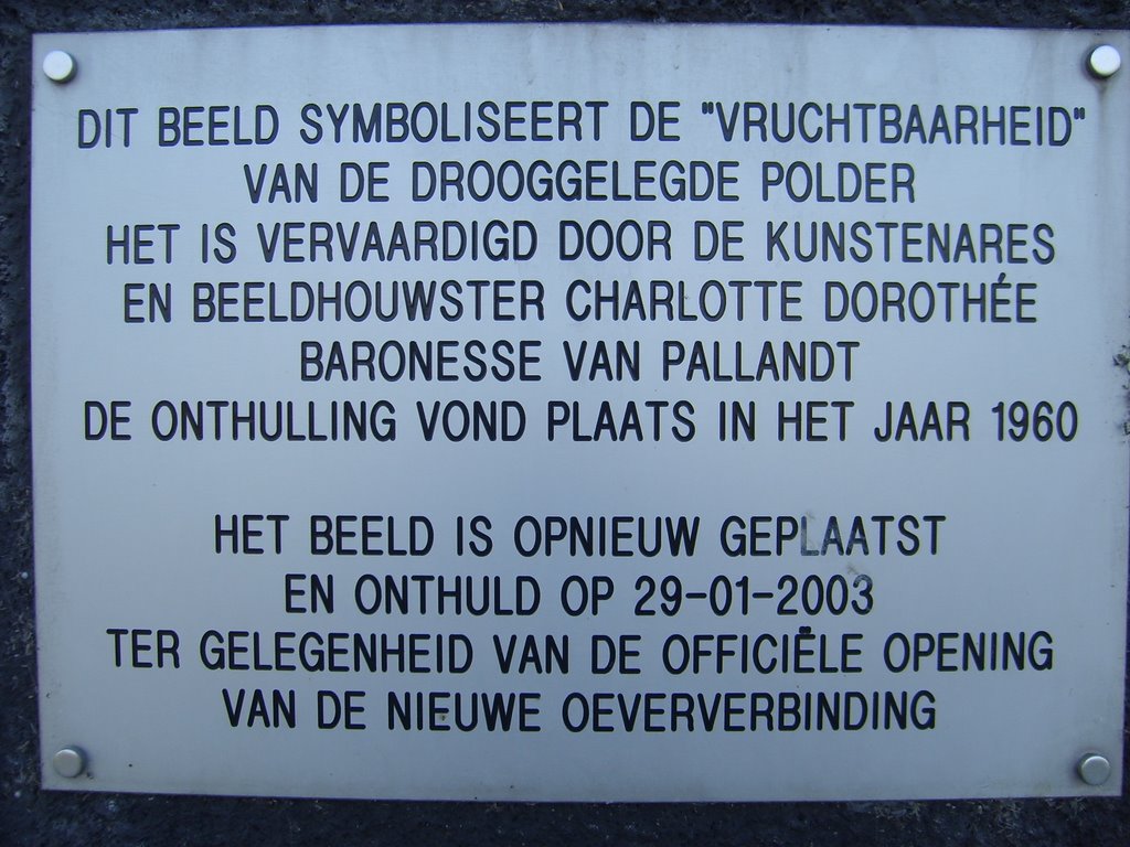 Plaqette van "De vruchtbaarheid van de drooggelegde polder" by thijsE