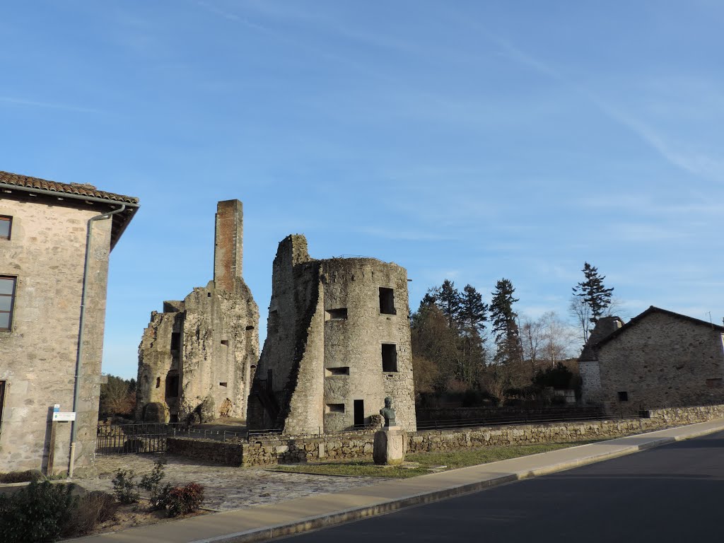 Ruines d'un chateau de la renaissance détruit durant la révolution, village des Cars, Haute Vienne by jl capdeville