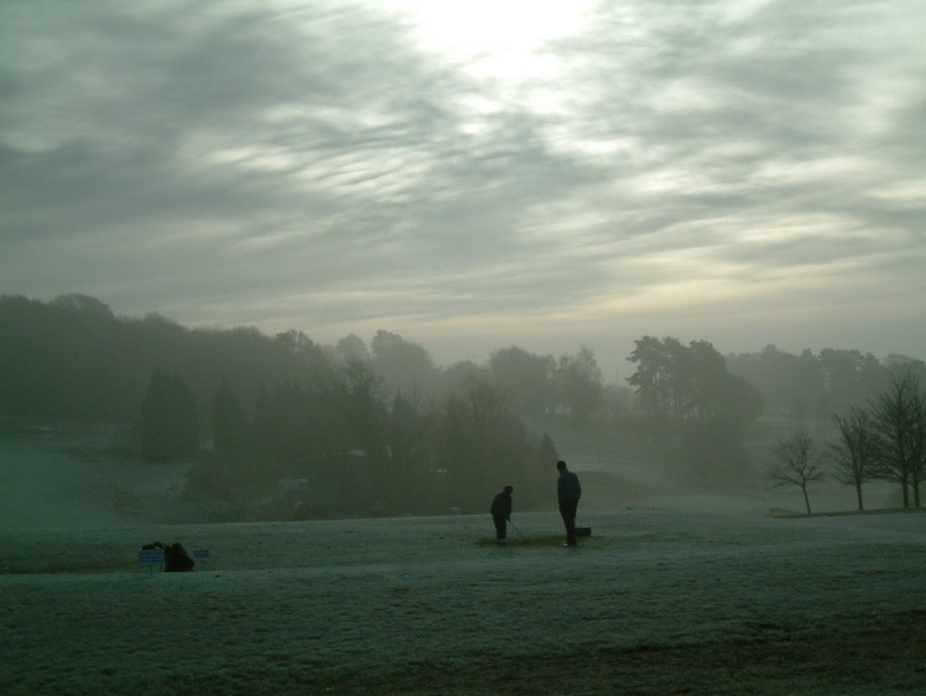 The practise range in winter by Stewart Walker