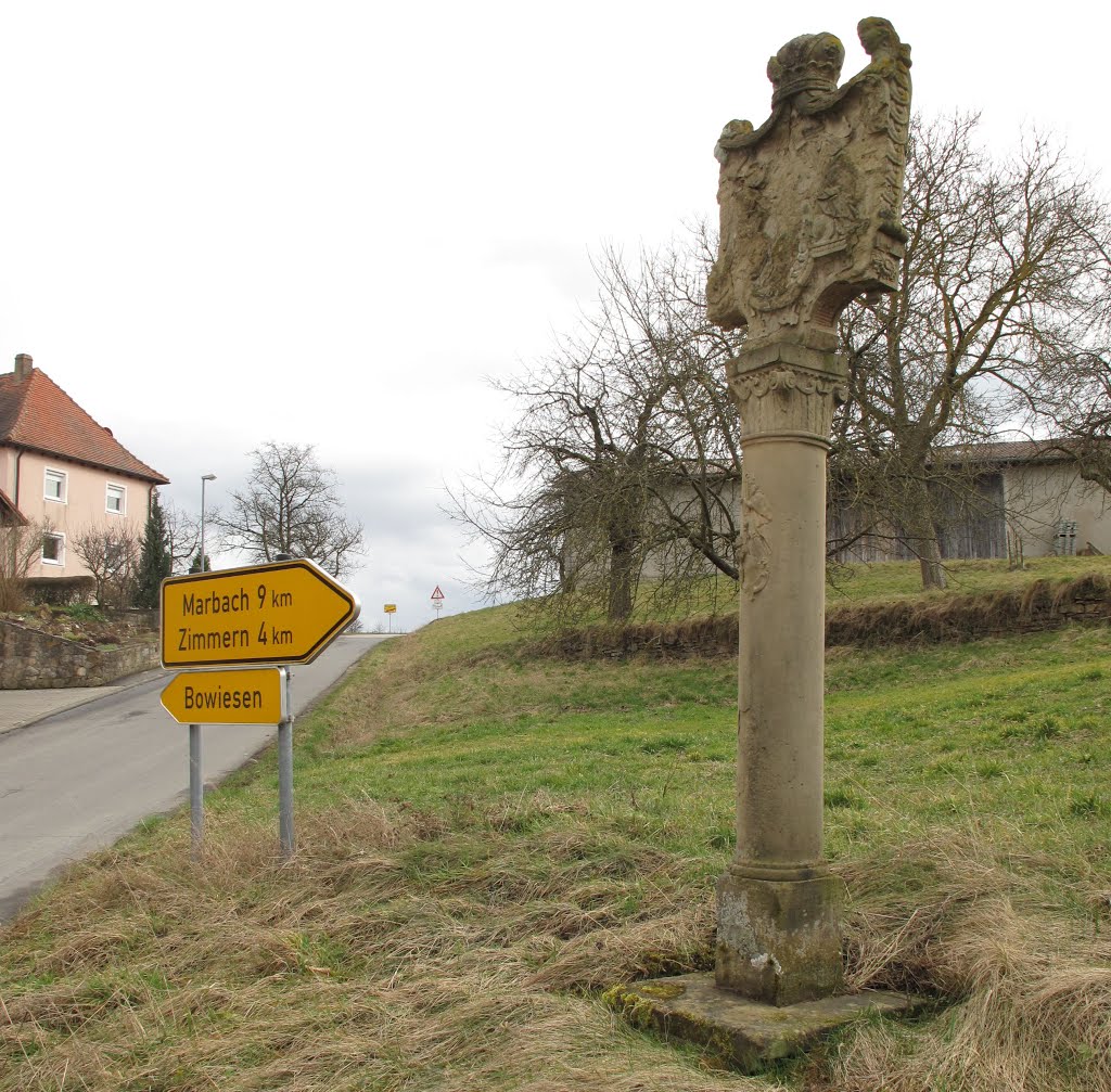 Doppelseitiger Bildstock Taufe Christi/ Marienkrönung an der Abzweigung nach Bowiesen by lebola