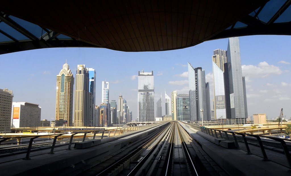 Downtown skyline seen from the station by Heinz Klier