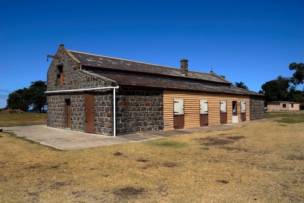 Stables at Point Cook Homestead (2014). Point Cook was named after John Cooke, the ship's mate on the HMS Rattlesnake. by Muzza from McCrae