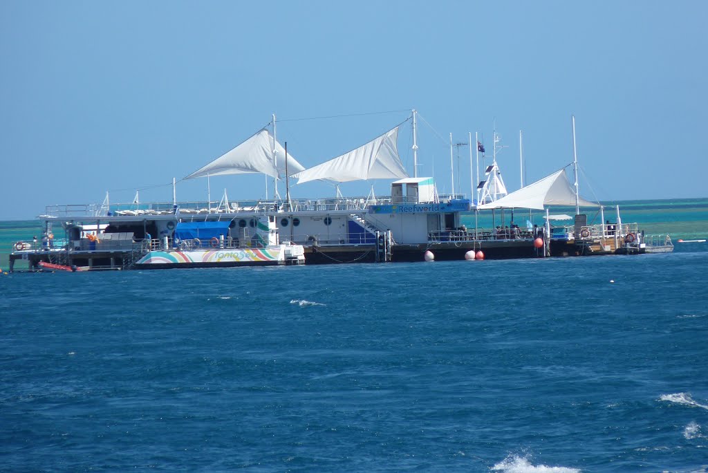 Reefworld Pontoon Structure on the Great Barrier Reef Used for Snorkeling, Australia by Joseph Hollick