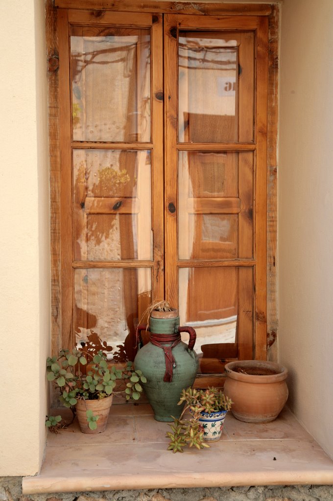 Pots in a Valldemossa doorway. by Cindy Rumley