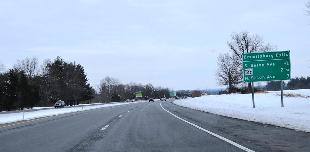 Emmitsburg Exits Ahead, U.S. Route 15, Northbound by Seven Stars