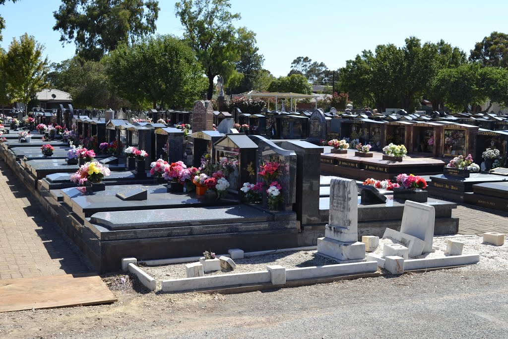 Blocks of modern sites with dark stone by Phaedrus Fleurieu