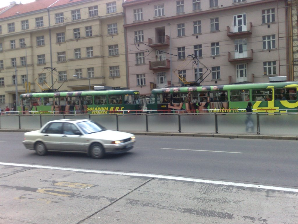 Tram in Prague, near Golden Tulip hotel by henri.holster