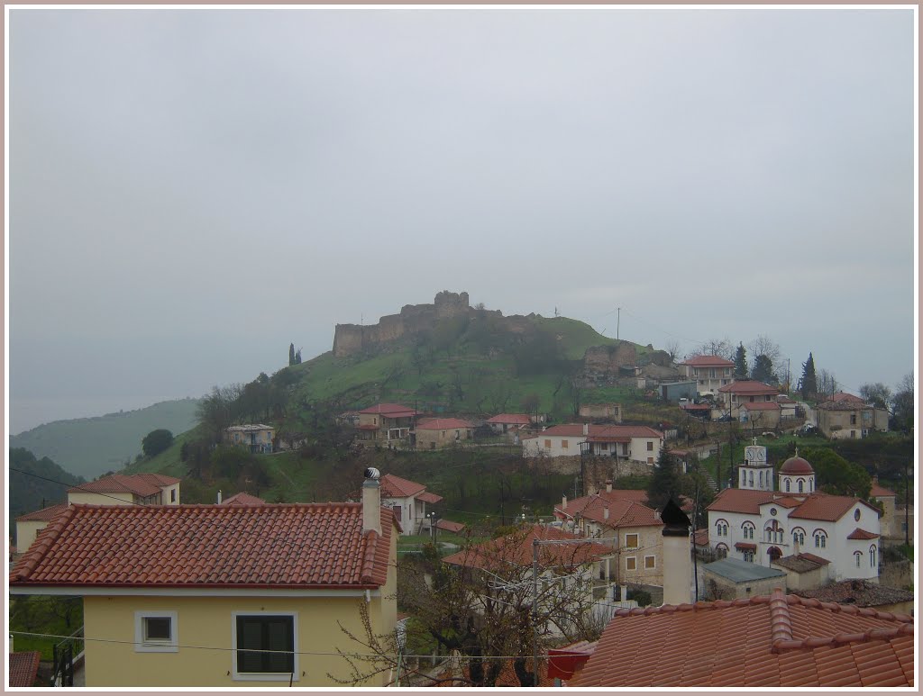 The central neighborhood of Mendenitsa's village during a rainy winter day ... Kalidromo mnt., Fthiotida by ch-georg