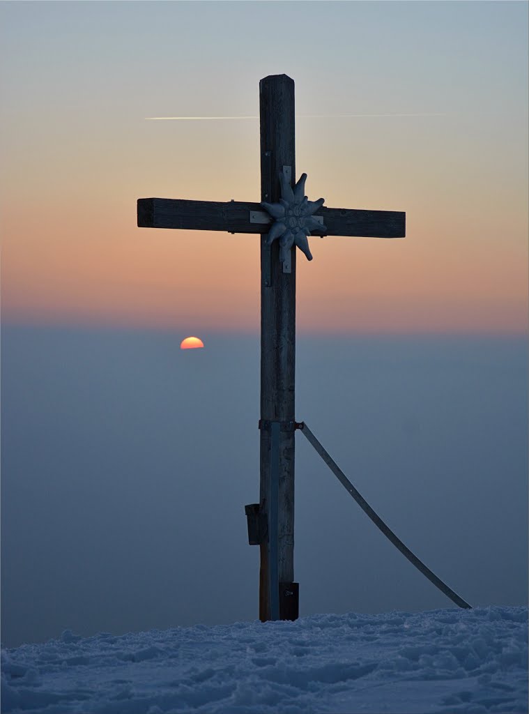 Gipfelkreuz Schlenken - Sonnenuntergang by Steidl Normann