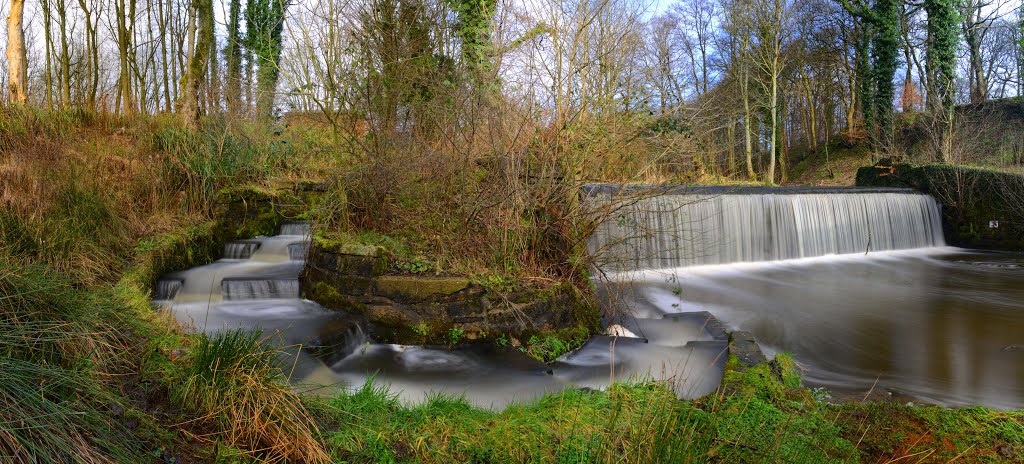 DUXBURY WEIR & SPIRAL FISH LADDER (RIVER YARROW), YARROW VALLEY, CHORLEY, LANCASHIRE, ENGLAND. by ZACERIN