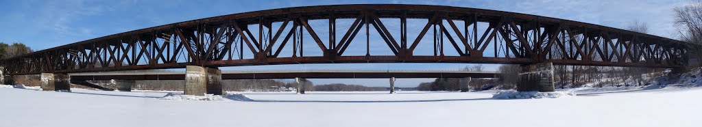 Androscoggin River RR bridge panorama by Taoab