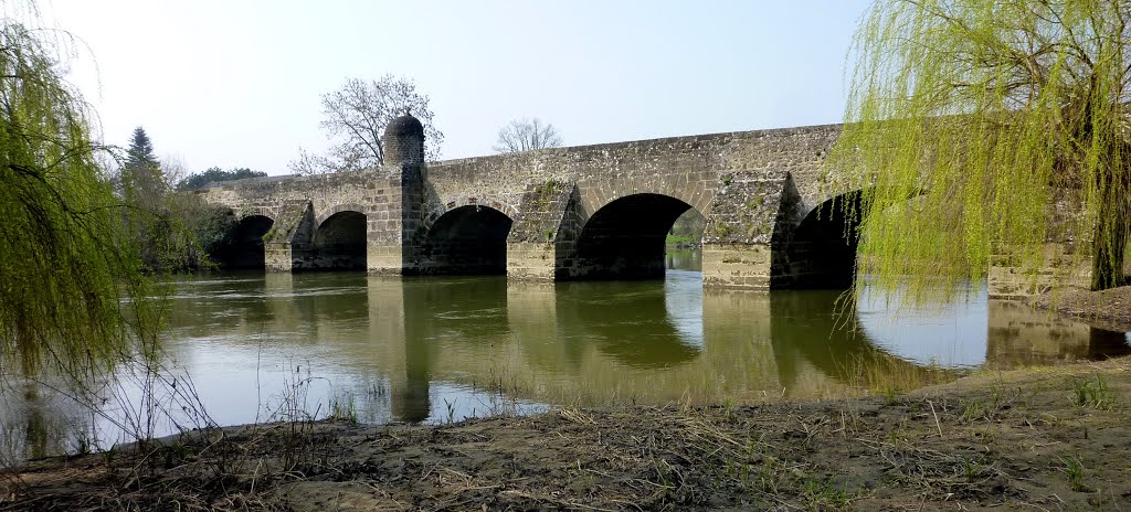 La sarthe et le pont roman by voigtlander,jp.pourcines