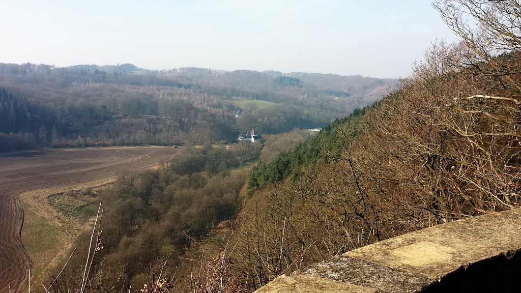 Blick vom Hohenstein zum Gut Ahlhausen, Ennepetal, 14.03.2014 by Voltadino