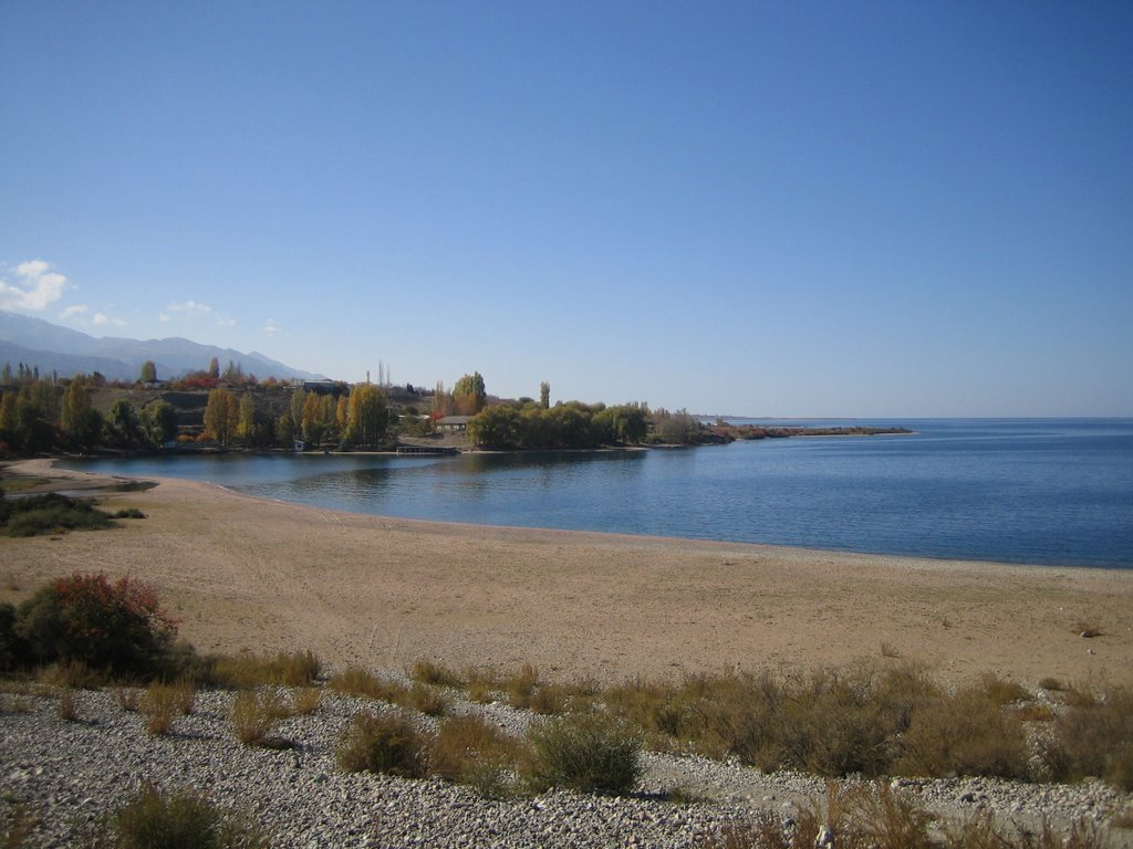 At the Beach in Tamga, Kyrgyzstan by silwi