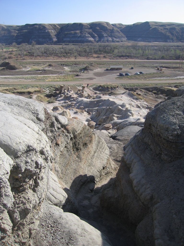 Slot Canyon Winding And Plummeting Its Way Into the Valley Below Near Drumheller by David Cure-Hryciuk