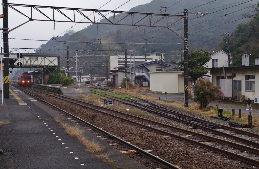 Diesel car 220-204 (KRC) at Usuki station. by Tjark van Heuvel