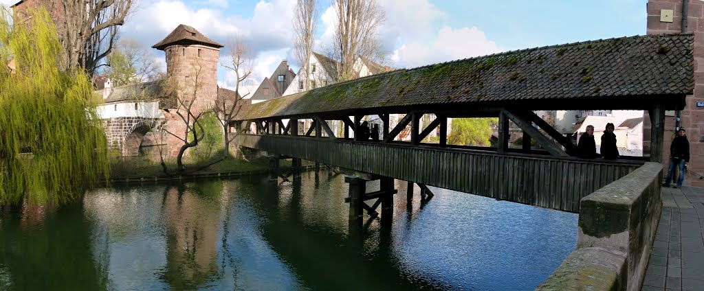 Wooden covered bridge- Henkersteg - Pegnitz - GERMANY - 2014 by ROSTAMDALILA