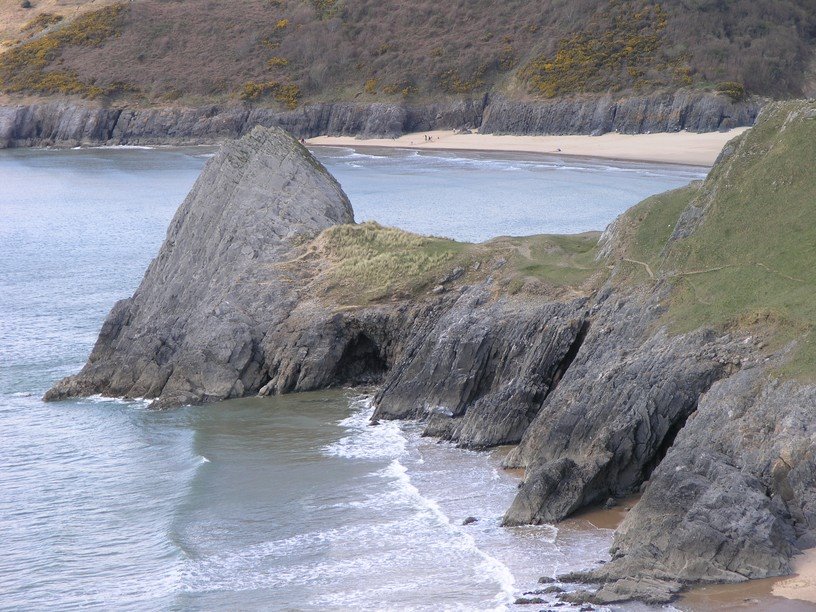 Three Cliffs at high tide by Jan Haas