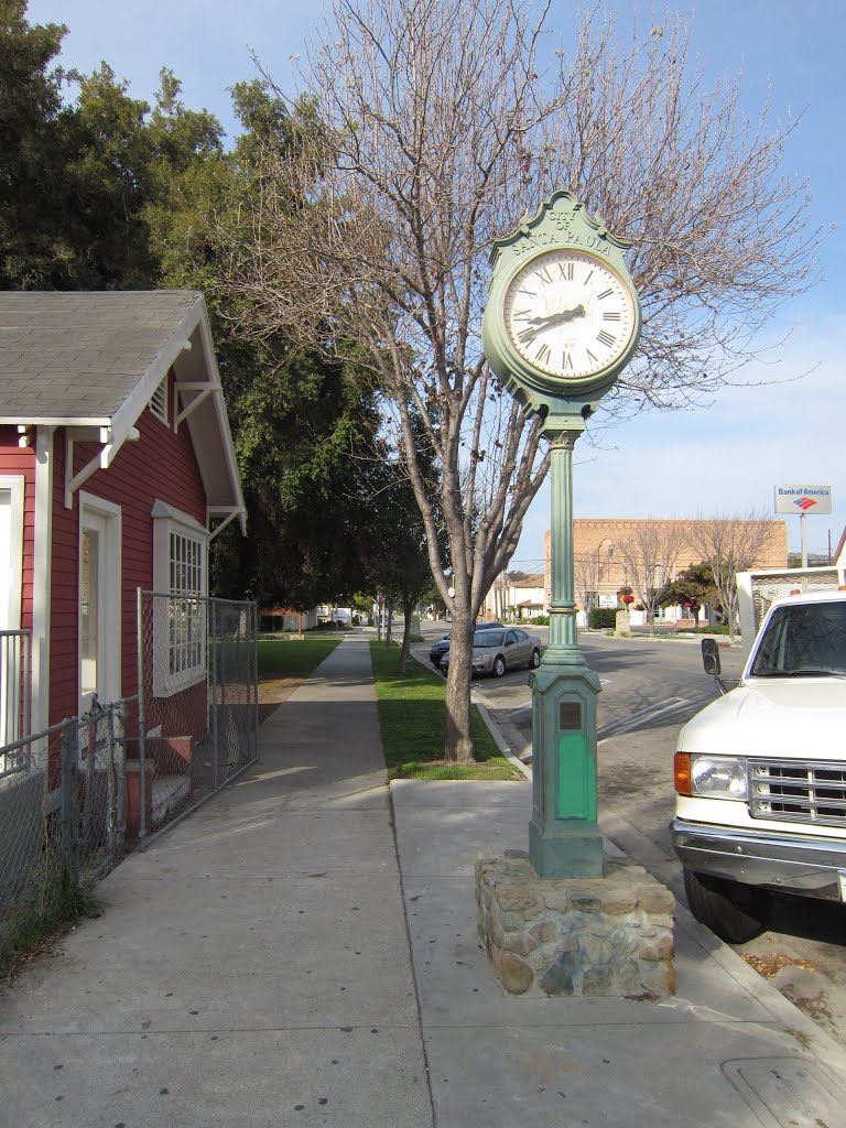 Santa Paula, California Town Clock by Ranger Mosby