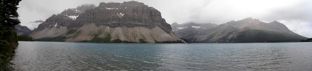 CANADA, BANFF NP: Crowfoot and Thompson Mountains overlooking Bow Lake by Ashraf Nassef