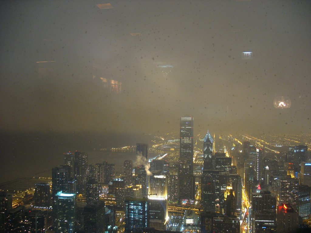 Chicago at night snowing... by Albanian Rebel