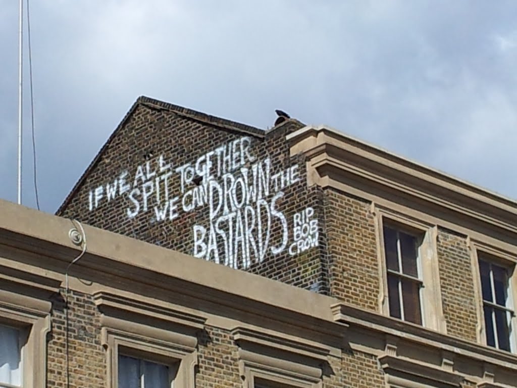 Put up after Bob Crow's passing away on Bethnal Green Rd London by Stephen C.