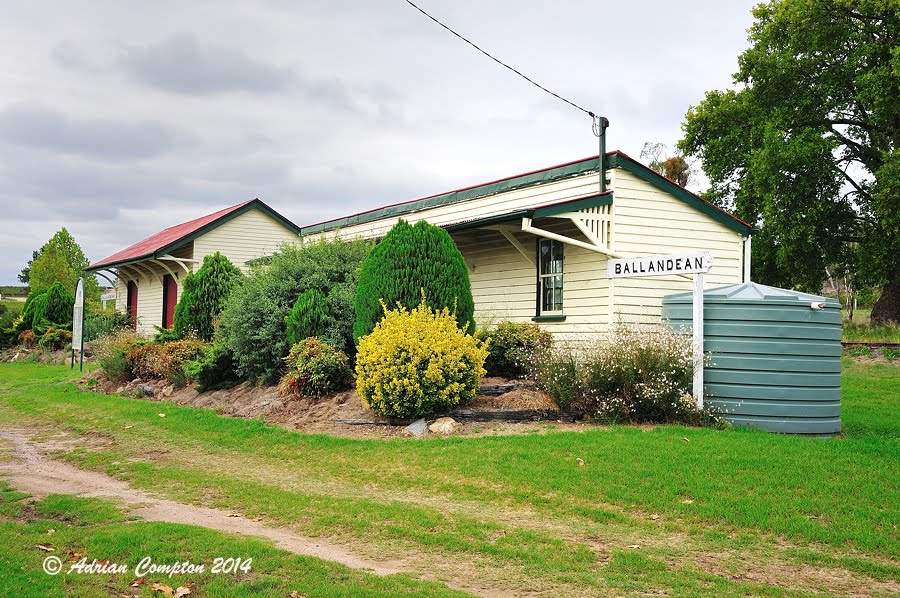 Ballandean Rly. Stn.& Goods Shed, QLD - facing the highway. 22 Feb 2014. by Adrian Compton