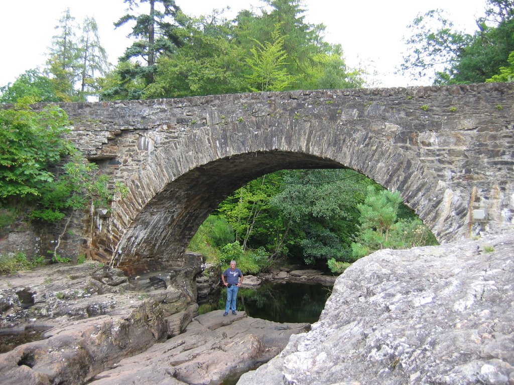 Killin single lane bridge over river by John A Forbes