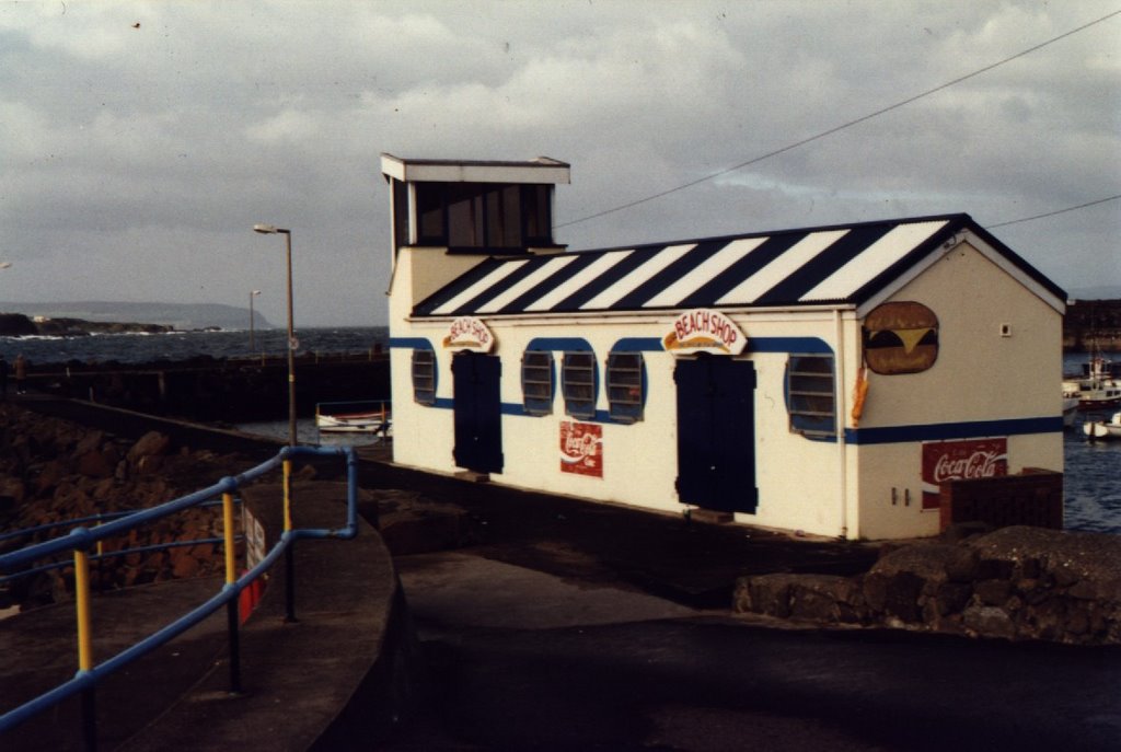 Beach Shop Portrush Harbour by Len Firewood