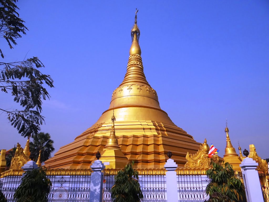 Miyanmar Stupa & Temple (Burma Temple) Kushinagar by jmsbandara