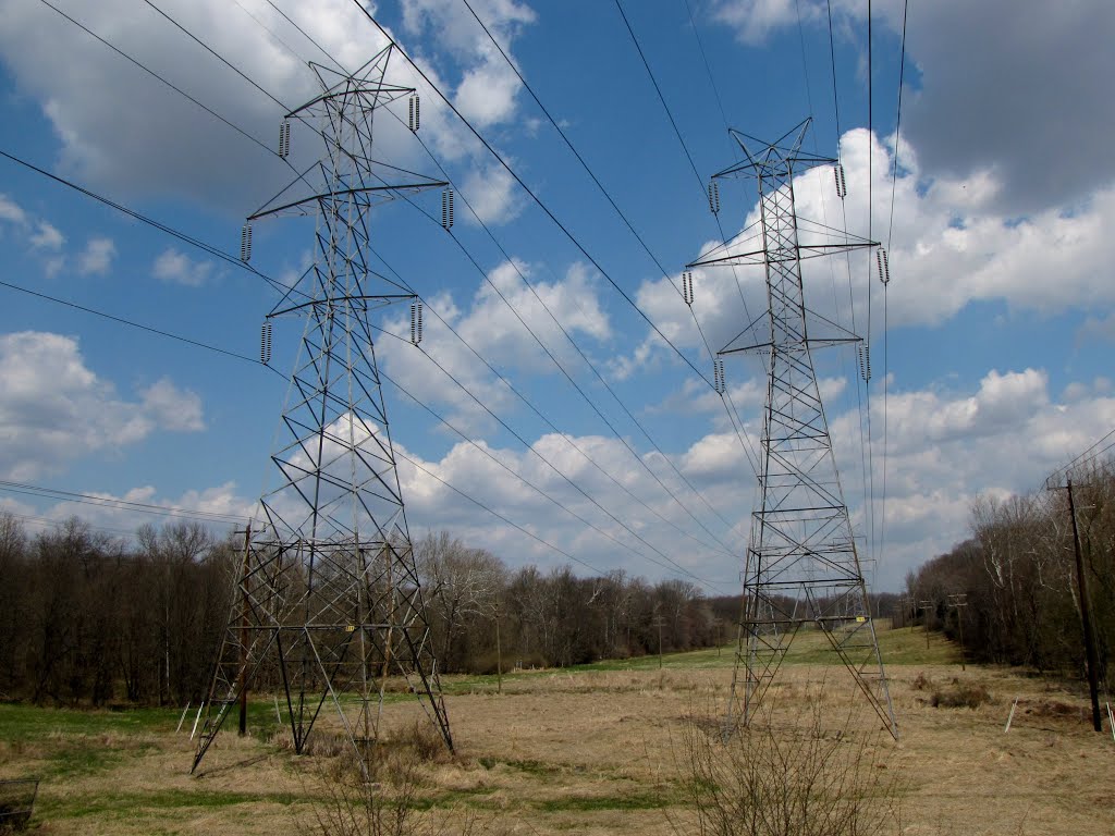 Power transmission towers near Great Seneca Creek by SchuminWeb