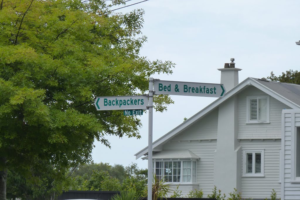 Signpost for Tourists to Auckland, New Zealand by Joseph Hollick