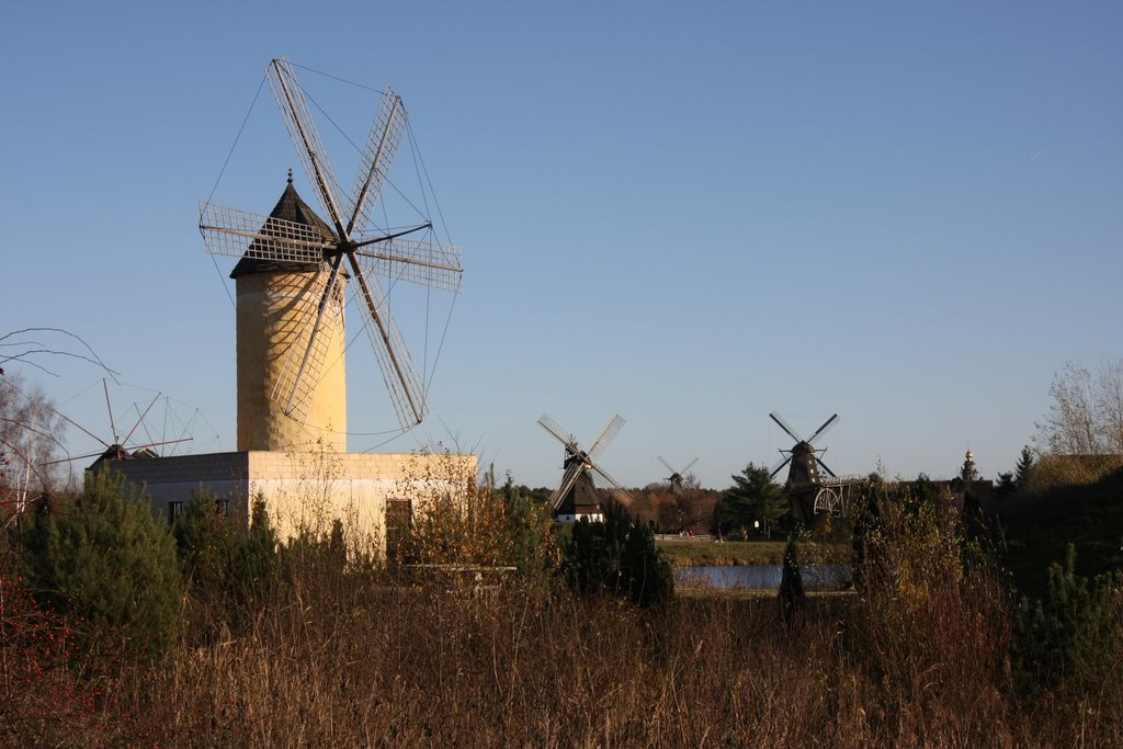 Gifhorn - Balearische Mühle von Mallorca im Hintergrund das Mühlenmuseum by snakyone