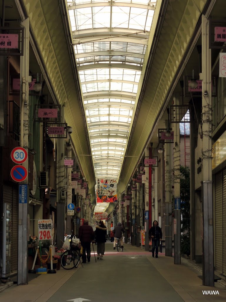 Sanjo, Kyoto / 三条会　アーケード商店街　東詰 by mandegan