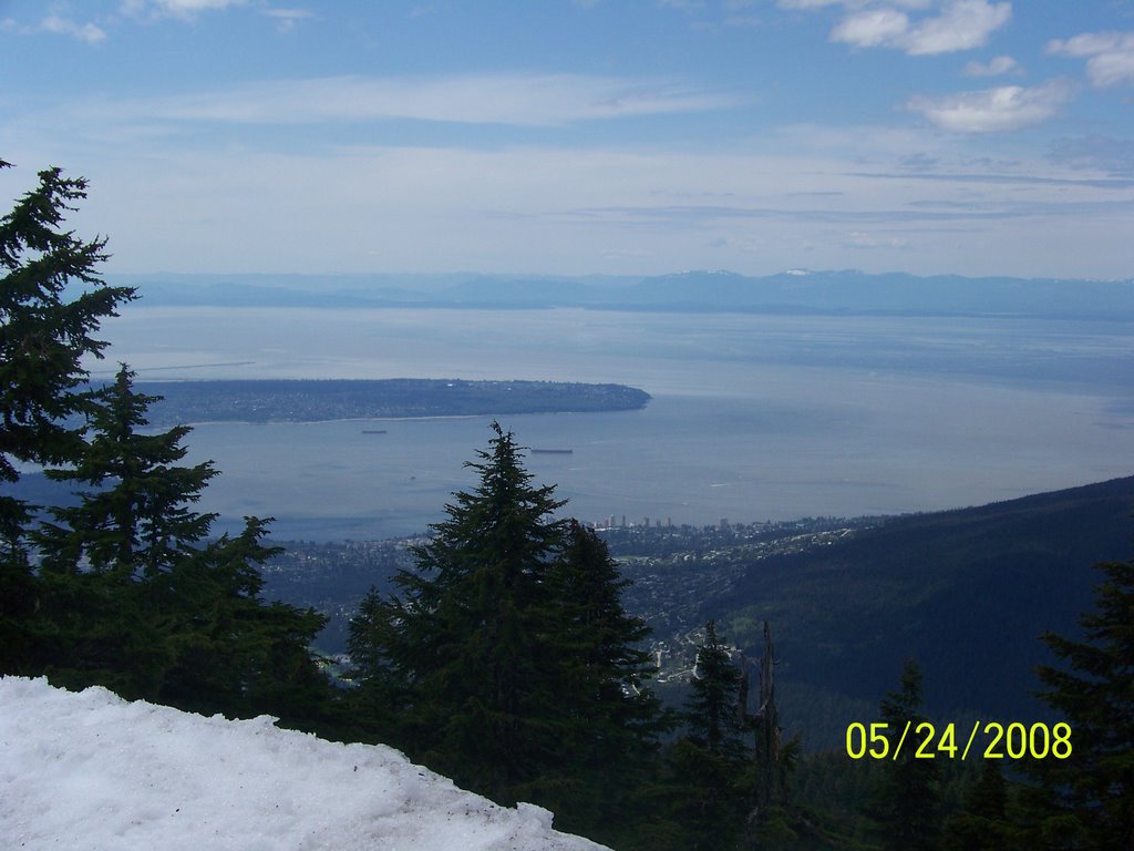 Vancouver, Strait of Georgia and Vancouver Island, viewed from Dam Mountain Summit by Wester