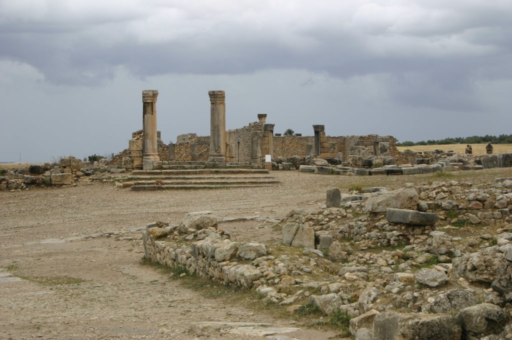 Pilaren Volubilis Romeinse ruïne by Jan Hordijk