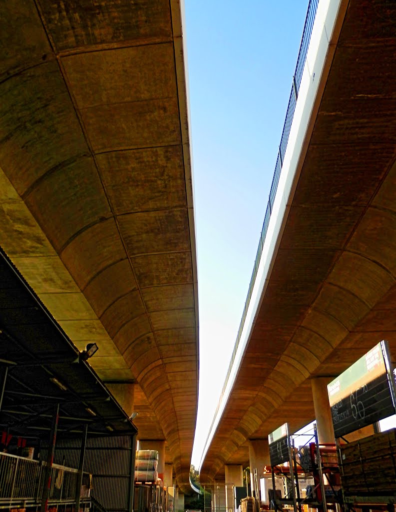 Curved Twin Overpass Bridges by Roger Powell