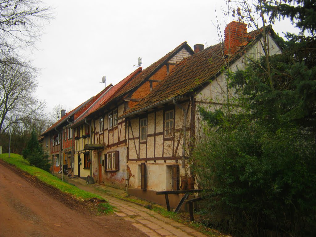 Historische Häuserreihe Auf dem Kirchberg zu Auleben by waldwind