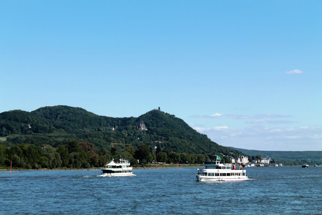 Ausflugsdampfer passieren den Drachenfels (Rheinromantik pur (2)) by JohnnySixtyLove