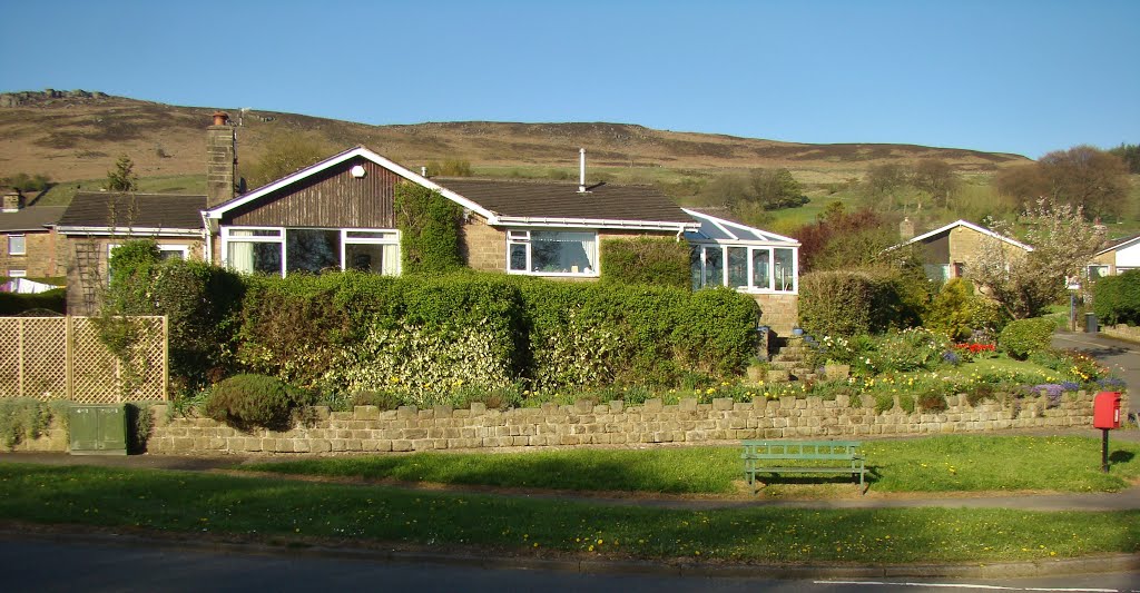 Panorama of bungalow at the junction of Ashopton Road/West Lees Road, Bamford S33 by six45ive