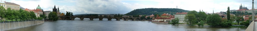 Charles Bridge - Hradcany Panorama by Peter Rynston